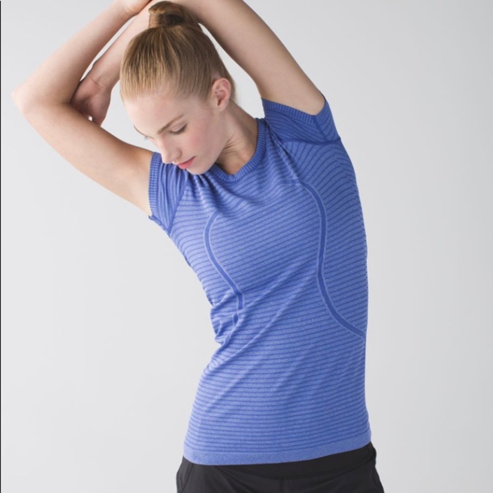 Lululemon Heathered Sapphire Blue swiftly tech shirt